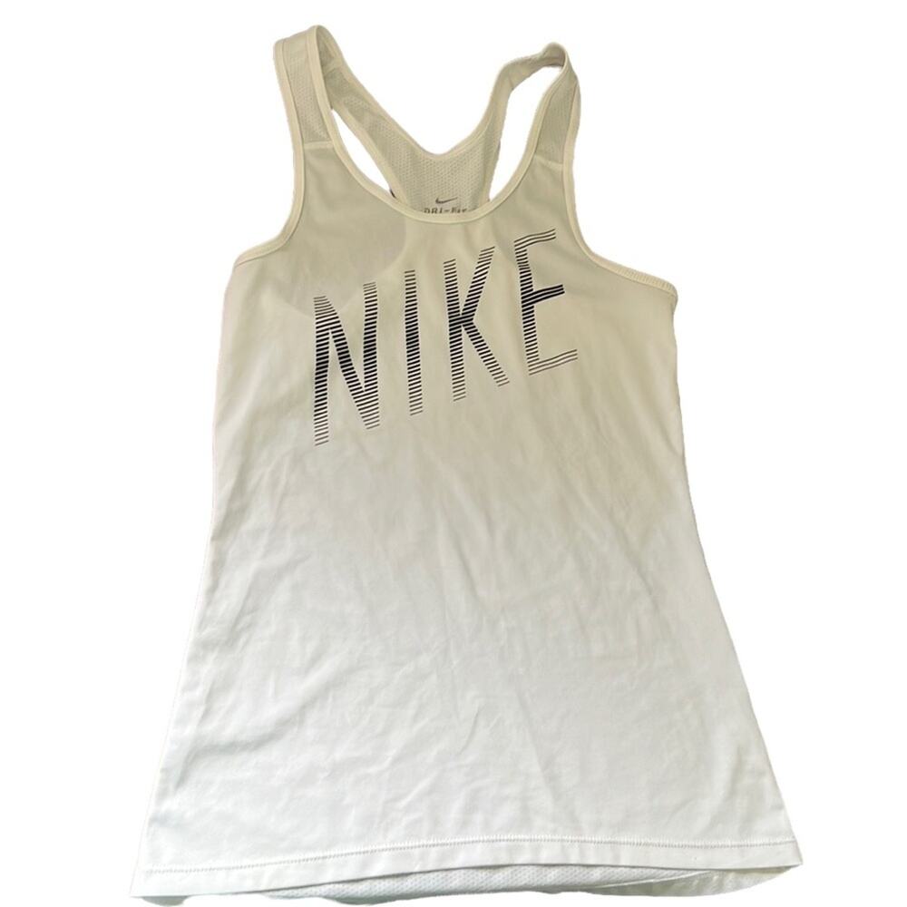 White Nike Logo Racerback Athletic Tank Top